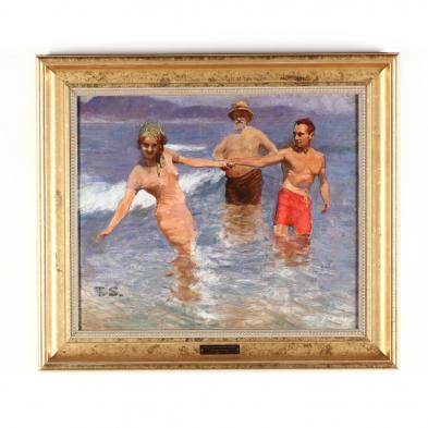 tadeusz-styka-polish-1889-1954-styka-family-at-carnac-beach-brittany