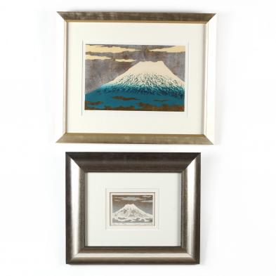 kunio-kaneko-japanese-b-1949-two-woodblock-prints-of-mt-fuji