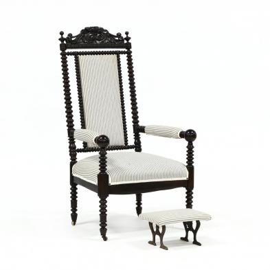 victorian-hall-chair-and-footstool