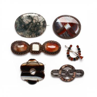 six-vintage-agate-jewelry-items