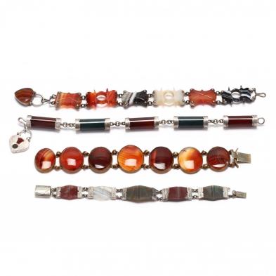 four-agate-link-bracelets