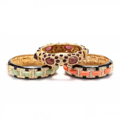 three-costume-jewelry-bangle-bracelets-kenneth-lane