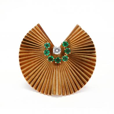 retro-18kt-gold-diamond-and-emerald-clip-brooch
