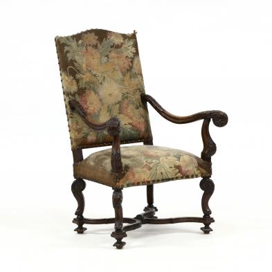 antique-renaissance-style-carved-walnut-hall-chair