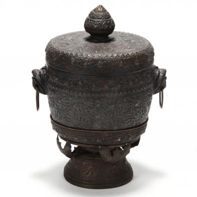 an-tibetan-brass-offering-bowl-and-stand