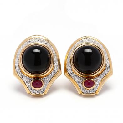14kt-gold-and-black-onyx-earrings-with-14kt-gold-and-gem-set-jackets