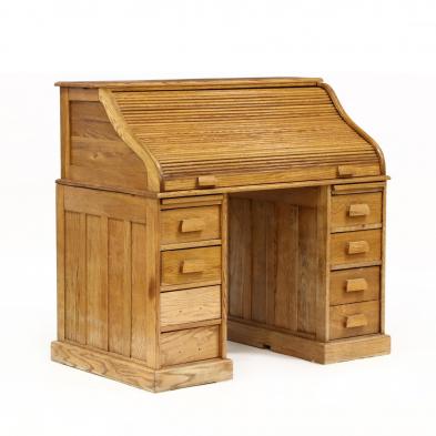 antique-oak-s-scroll-desk