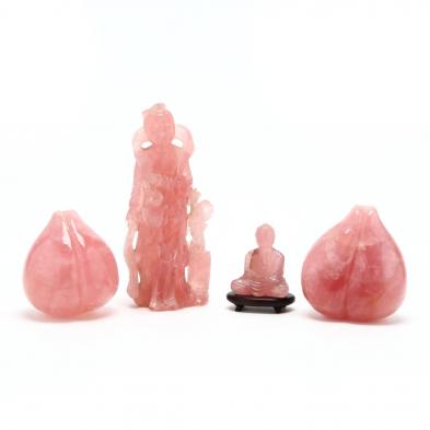 a-group-of-pink-quartz-chinese-carvings