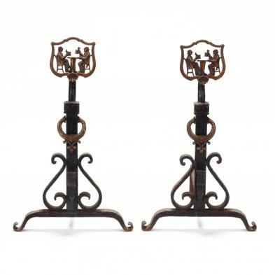 vintage-pair-of-tavern-themed-andirons