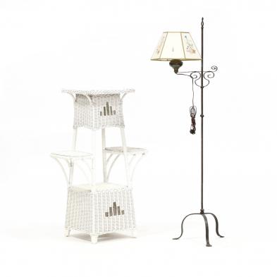 wicker-plant-stand-and-floor-lamp