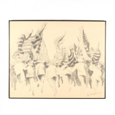 an-antique-graphite-drawing-of-celebration-in-1917