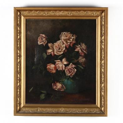an-antique-still-life-painting-of-pink-roses