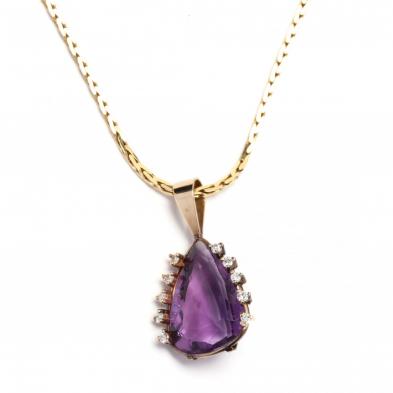 14kt-gold-amethyst-and-diamond-necklace