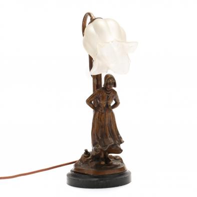 vintage-bronzed-dutch-girl-table-lamp