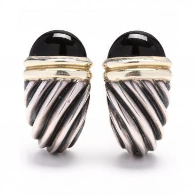 sterling-silver-14kt-gold-and-onyx-earrings-david-yurman