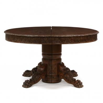 antique-american-carved-oak-dining-table
