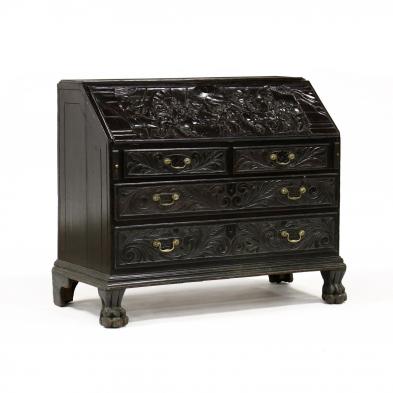 jacobean-revival-carved-oak-slant-front-desk