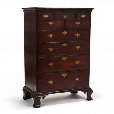 southern-chippendale-walnut-tall-chest-of-drawers