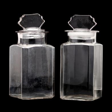 two-franklin-caro-co-glass-jars