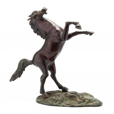 continental-bronze-sculpture-of-a-rearing-stallion