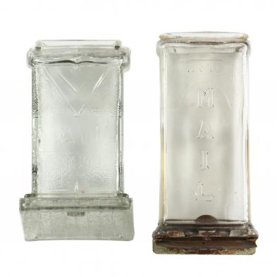 two-antique-glass-mailboxes
