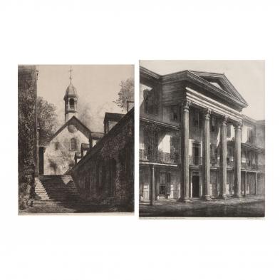 louis-orr-american-1879-1961-two-etchings-of-winston-salem-north-carolina-landmarks