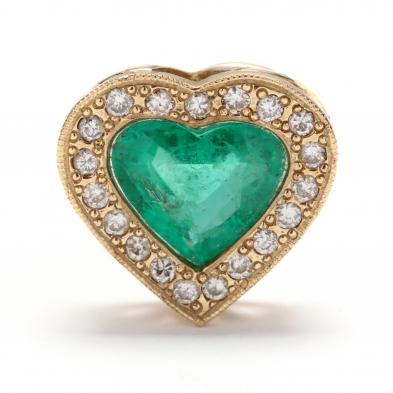 14kt-gold-emerald-and-diamond-heart-pendant