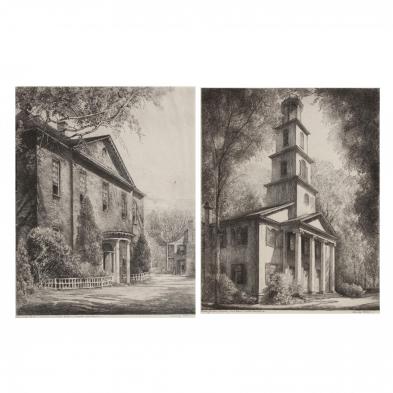 louis-orr-american-1879-1961-two-etchings-of-new-bern-north-carolina-landmarks