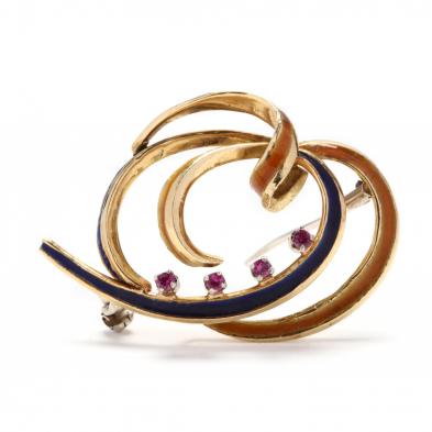 gold-and-synthetic-ruby-enamel-brooch