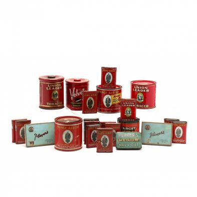 a-group-of-22-vintage-tobacco-tins