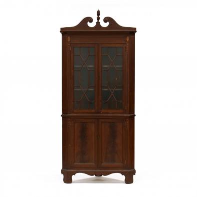 federal-style-inlaid-mahogany-corner-cupboard