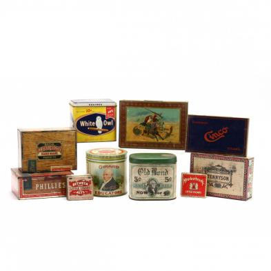 a-group-of-14-vintage-cigar-tins