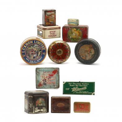 a-selection-of-twelve-vintage-tins-relating-to-foodstuffs