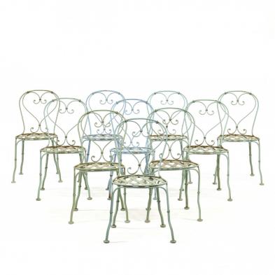 set-of-ten-vintage-iron-garden-chairs