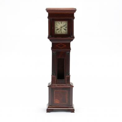 bench-made-chippendale-style-inlaid-mahogany-child-s-tall-case-clock