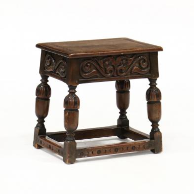 kittinger-william-and-mary-style-carved-walnut-joint-stool