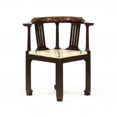 irish-chippendale-style-carved-mahogany-corner-chair
