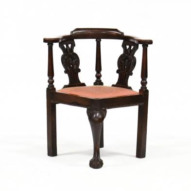 georgian-style-carved-oak-corner-chair