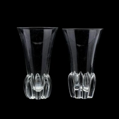pair-of-steuben-modernist-glass-vases