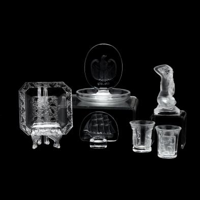 six-pieces-of-lalique-crystal