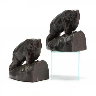 pair-of-charging-elephant-bookends