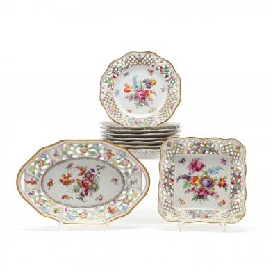 group-of-vintage-dresden-porcelain-tableware