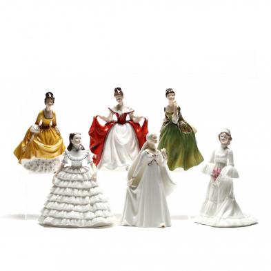 six-porcelain-figures-of-women-mostly-royal-doulton