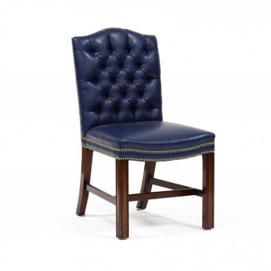 kittinger-chippendale-style-leather-upholstered-chair