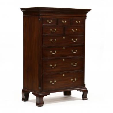 henkel-harris-chippendale-style-semi-tall-chest-of-drawers