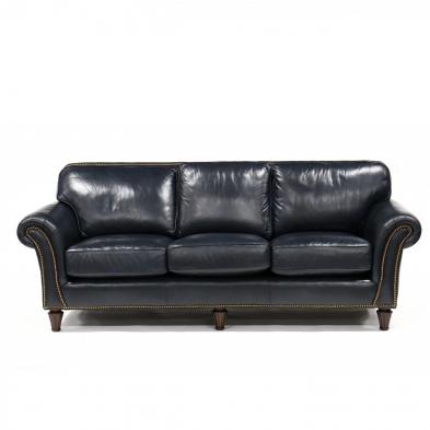 taylor-king-midnight-blue-leather-upholstered-sofa