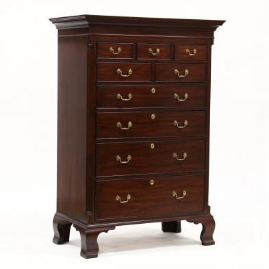 henkel-harris-chippendale-style-semi-tall-chest-of-drawers