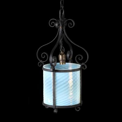vintage-iron-and-opalescent-glass-pendant-light