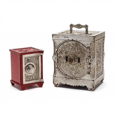 two-antique-safe-banks