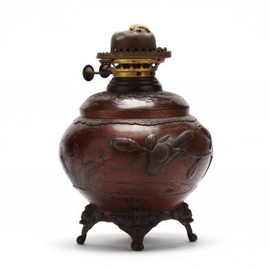 a-japanese-meiji-period-bronze-oil-lamp